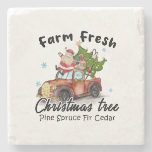 Dessous-de-verre En Pierre Ferme cadeau de Noël frais arbre de Noël