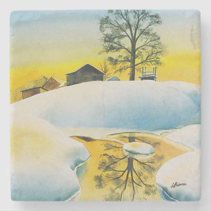 Dessous-de-verre En Pierre Ferme d'hiver