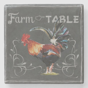 Dessous-de-verre En Pierre Ferme pour ajourner le coq