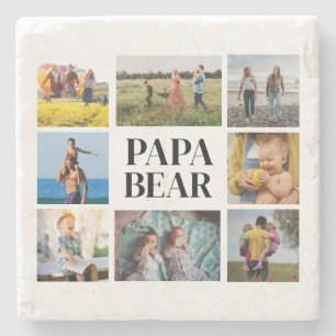 Dessous-de-verre En Pierre Fête des pères photo Papa Bear