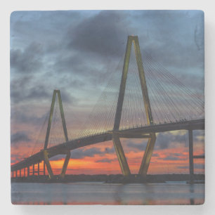 Dessous-de-verre En Pierre Feu de Charleston comme coucher de soleil