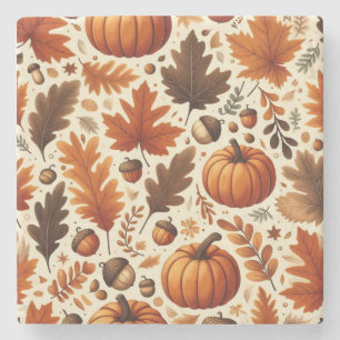 Dessous-de-verre En Pierre feuille/citrouille/cavernes Automne