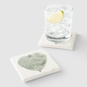 Dessous-de-verre En Pierre Feuille d'argent - Dessous de verre de pierre