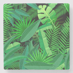 Dessous-de-verre En Pierre Feuille de palmiers tropicaux