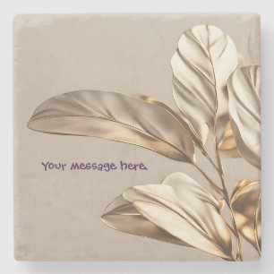 Dessous-de-verre En Pierre Feuille d'or élégante