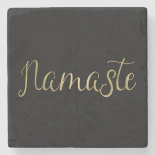 Dessous-de-verre En Pierre Feuille d'or Namaste