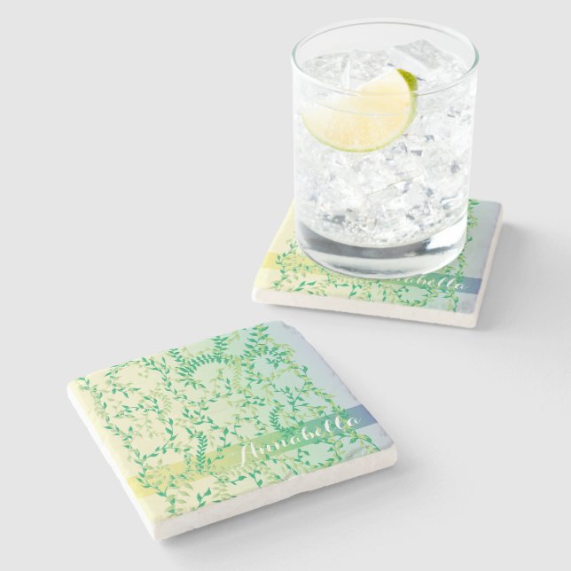 Dessous-de-verre En Pierre Feuilles dansants (Côté)