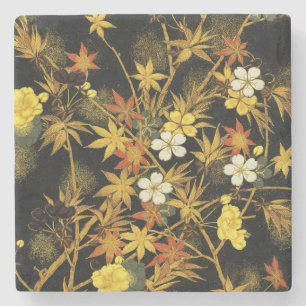 Dessous-de-verre En Pierre Feuilles d'automne japonaises Antique botanique