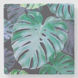 Dessous-de-verre En Pierre Feuilles de Monstera Tropical