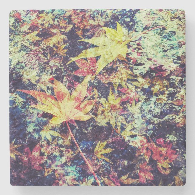 Dessous-de-verre En Pierre Feuilles tombés (Devant)