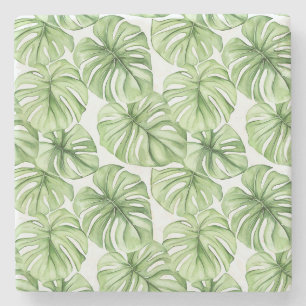 Dessous-de-verre En Pierre Feuilles Tropical Green Palm