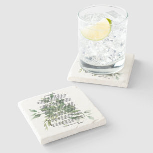 Dessous-de-verre En Pierre Feuilles verts de Desiderata