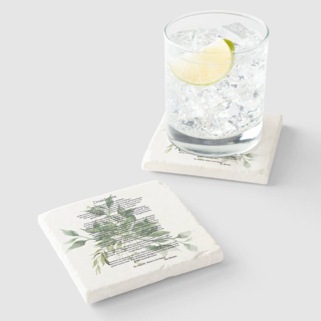Dessous-de-verre En Pierre Feuilles verts de Desiderata (Côté)