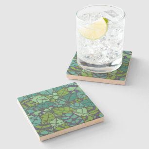 Dessous-de-verre En Pierre Feuilles verts tropicaux