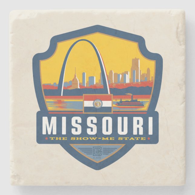 Dessous-de-verre En Pierre Fierté de l'État | Missouri (Devant)
