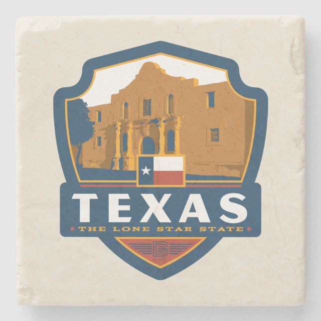 Dessous-de-verre En Pierre Fierté de l'État | Texas (Devant)