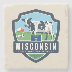 Dessous-de-verre En Pierre Fierté de l'État   Wisconsin 2