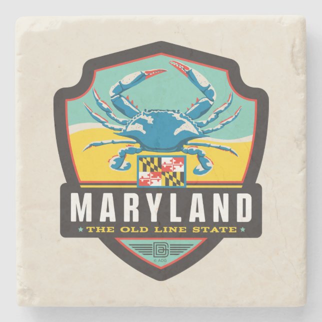 Dessous-de-verre En Pierre Fierté | le Maryland d'état (Devant)