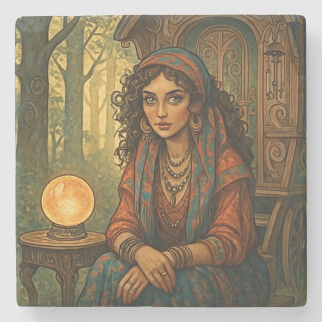 Dessous-de-verre En Pierre Fille gitane (Devant)