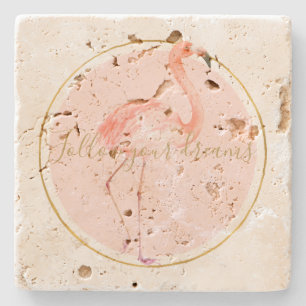 Dessous-de-verre En Pierre Flamant rose rose    