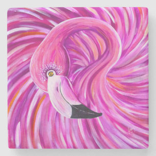 Dessous-de-verre En Pierre Flamant rose rose trop