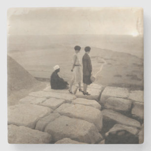Dessous-de-verre En Pierre Flapper Girls Sunrise Khufu Pyramid, Égypte 1920