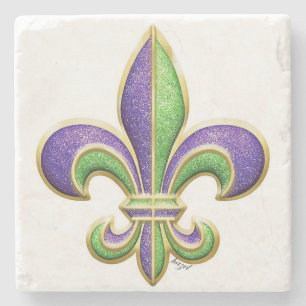 Dessous-de-verre En Pierre Fleur De Lis Coaster, la Nouvelle-Orléans,