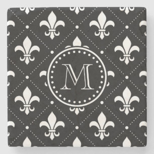 Dessous-de-verre En Pierre Fleur De Lis Motif