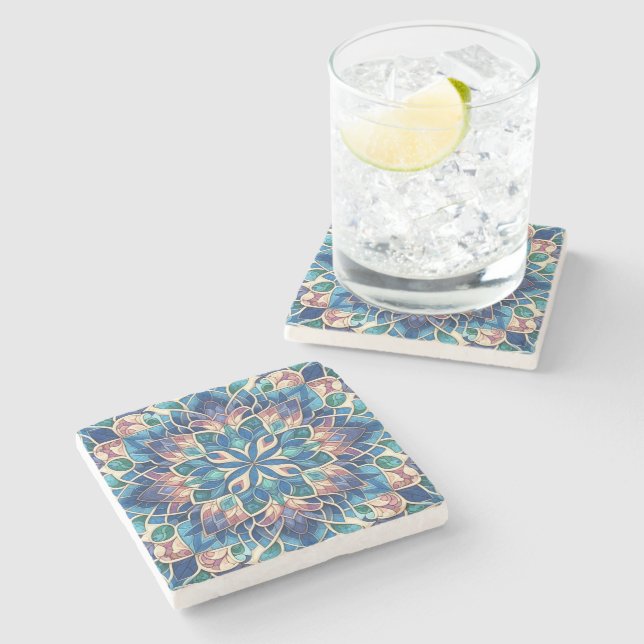 Dessous-de-verre En Pierre Fleur de verre (Côté)