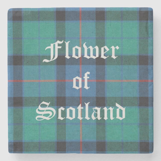Dessous-de-verre En Pierre Fleur écossaise, Fleur écossaise Tartan, (Devant)