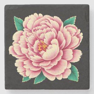 Dessous-de-verre En Pierre Fleur rose vintage