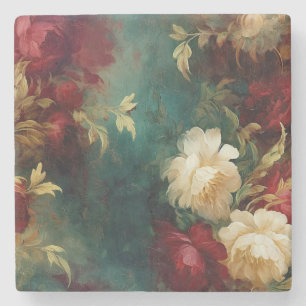 Dessous-de-verre En Pierre Fleurs blanches rouges romantiques