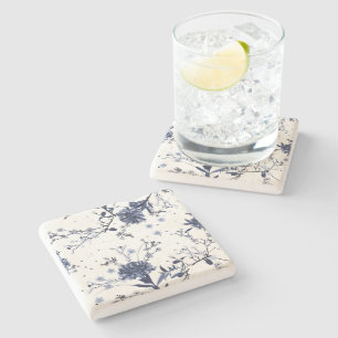 Dessous-de-verre En Pierre Fleurs bleues