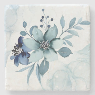 Dessous-de-verre En Pierre Fleurs bleues 4