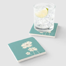 Fleurs Cosmos Silhouettes Mur Floral Moderne