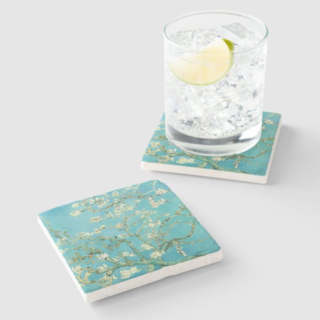 Dessous-de-verre En Pierre Fleurs d'amandes | Vincent van Gogh (Côté)