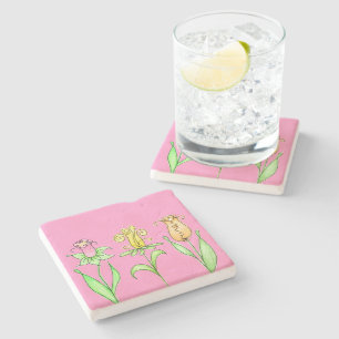 Dessous-de-verre En Pierre Fleurs de printemps Pastel