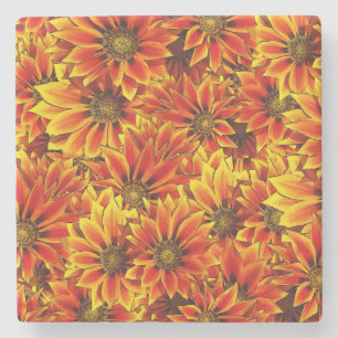Dessous-de-verre En Pierre Fleurs de soleil orange