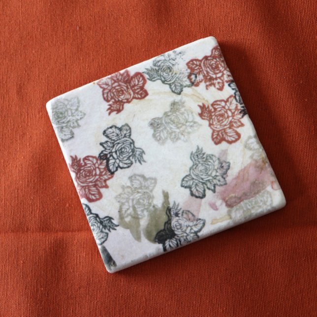 Dessous-de-verre En Pierre Fleurs les années 70 rétro (Créateur téléchargé)
