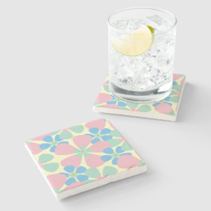 Dessous-de-verre En Pierre Fleurs Pastel Printemps