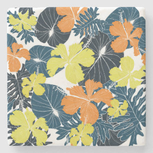 Dessous-de-verre En Pierre Fleurs printanières : texture florale vintage