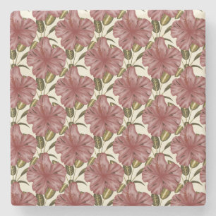 Dessous-de-verre En Pierre Fleurs tropicales sans couture motif   fleurs roug