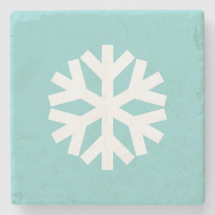 Dessous-de-verre En Pierre Flocon de neige bleu
