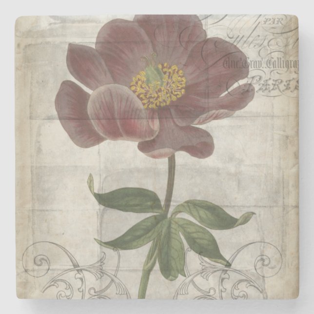 Dessous-de-verre En Pierre Floral français I (Devant)