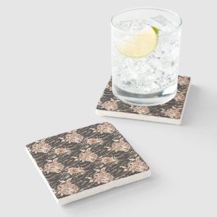 Dessous-de-verre En Pierre Flore de tigre d'or Rose noir