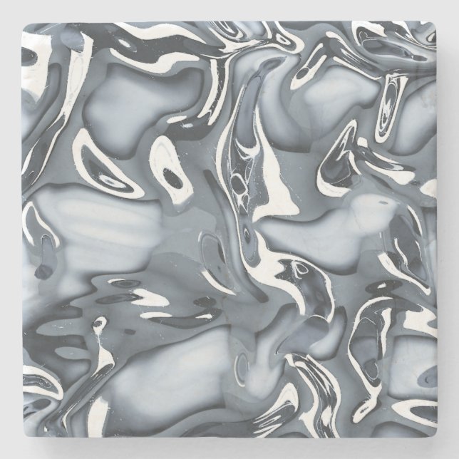 Dessous-de-verre En Pierre Flux métallique Chrome (Devant)