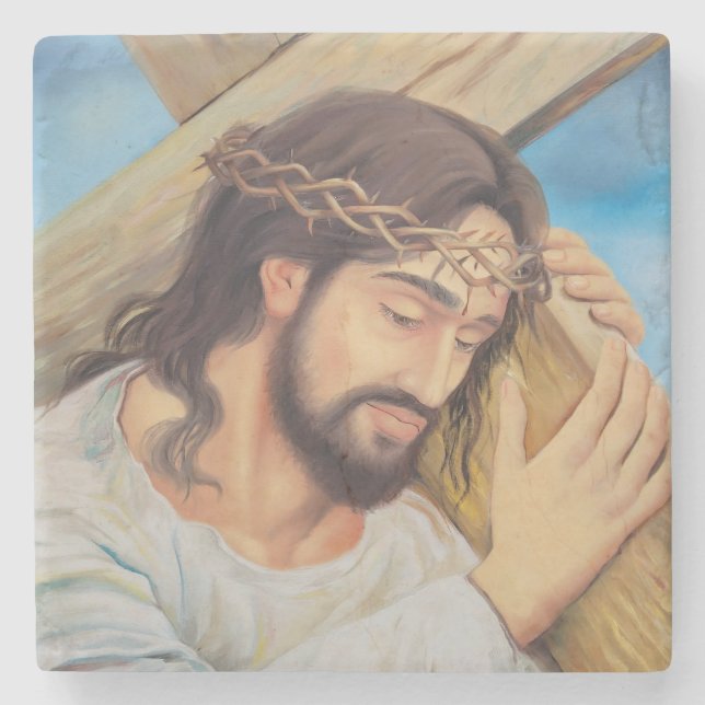 Dessous-de-verre En Pierre Foi chrétienne Jésus Christ (Devant)