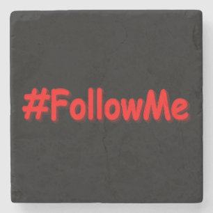 Dessous-de-verre En Pierre "#FollowMe" Joli Design. Commandez dès maintenant 