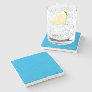 Dessous-de-verre En Pierre Fond uni bleu cyan   Style minimaliste d'été