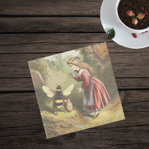 Dessous-de-verre En Pierre Forêt victorienne de pot de miel de fille